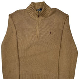 Polo By Ralph Lauren 1/4 Zip - 2XL Beige Cotton