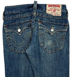 True Religion Boot Cut Jeans - 32W UK 10 Blue Cotton