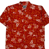 Brugi Floral Hawaiian Shirt - Large White Cotton