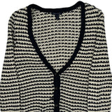 Tommy Hilfiger Striped Cardigan - Medium Black & White Cotton