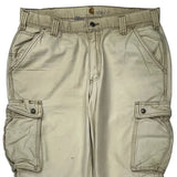 Carhartt Cargo Trousers - 36W 32L Beige Cotton
