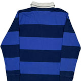 Age 14-16 Ralph Lauren Striped Rugby Shirt - Large Blue Cotton