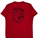 World Tour True Religion Graphic T-Shirt - Large Red Cotton