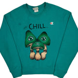 Reverse Weave Champion Graphic Sweatshirt - Medium Green Cotton