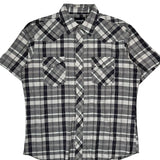 Wrangler Checked Short Sleeve Shirt - Large Black & White Cotton
