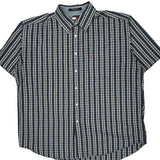 Tommy Hilfiger Checked Short Sleeve Shirt - XL Blue Cotton