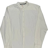 Collarless Boss Shirt - XL White Cotton