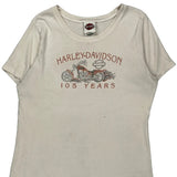 105 Years Anniversary Harley Davidson Graphic T-Shirt - XL White Cotton