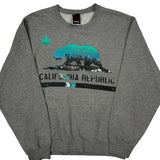 California Republic Hawk Graphic Sweatshirt - Medium Grey Cotton