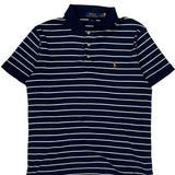 Striped Polo By Ralph Lauren Slim Fit Polo Shirt - Large Blue Cotton