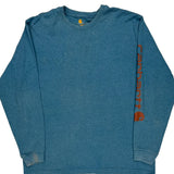 Carhartt Long Sleeve T-Shirt - Large Blue Cotton