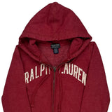 Ralph Lauren Spellout Hoodie - XS Red Cotton Blend