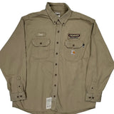 Prescott Tank Lines Carhartt Shirt - XL Khaki Cotton Blend
