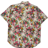 Unbranded Floral Short Sleeve Shirt - Medium Multicoloured Cotton