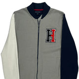 Tommy Hilfiger College Track Jacket - Small Grey Cotton Blend