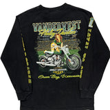 Harley Davidson Graphic Long Sleeve T-Shirt - Medium Black Cotton