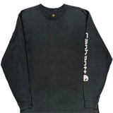 Carhartt Spellout Long Sleeve T-Shirt - Medium Black Cotton