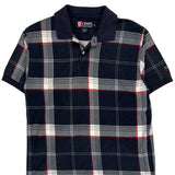 Chaps Ralph Lauren Checked Polo Shirt - Medium Navy Cotton