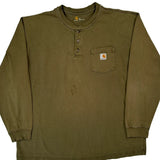 Carhartt Long Sleeve T-Shirt - XL Green Cotton