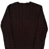 Ralph Lauren Cable Knit Sweater - Large Brown Cotton