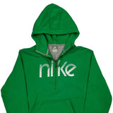 Nike Spellout Hoodie - Large Green Cotton