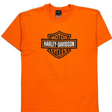 Gasoline Alley Harley Davidson Graphic T-Shirt - Large Orange Cotton