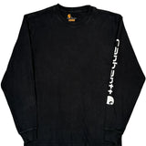 Carhartt Spellout Long Sleeve T-Shirt - Small Black Cotton