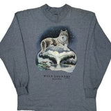 Wolf Country Alaska Signal Sports Single Stitch Long Sleeve T-Shirt - XL Grey Cotton