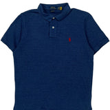 Polo By Ralph Lauren Slim Fit Polo Shirt - Large Blue Cotton
