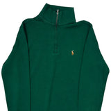 Age 10-12 Polo By Ralph Lauren 1/4 Zip - Medium Green Cotton