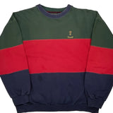 Chaps Ralph Lauren Striped Sweatshirt - Medium Green Cotton