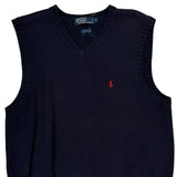 Polo By Ralph Lauren Sweater Vest - Large Navy Cotton