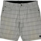 Oakley Checked Chino Shorts - 36W 11L Gray Cotton