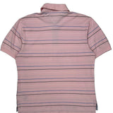 Tommy Hilfiger Striped Polo Shirt - Large Pink Cotton