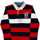 Age 6-7 Tommy Hilfiger Striped Rugby Shirt - Small Navy Cotton