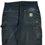Made In USA Carhartt Double Knee Carpenter Pants - 29W 30L Black Cotton