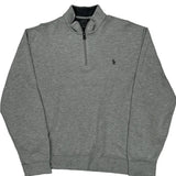 Polo By Ralph Lauren 1/4 Zip - Large Gray Cotton