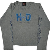 Anvil Graphic Long Sleeve T-Shirt - Medium Grey Cotton Blend