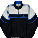 Adidas Striped Track Jacket - Large Blue Polyester