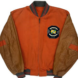 Number 1 Unbranded Graphic Varsity Jacket - Medium Brown Cotton