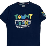 Tommy Jeans Graphic T-Shirt - Large Blue Cotton