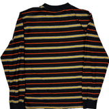 Guess Striped Long Sleeve T-Shirt - Medium Black Cotton