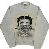 Betty Boop Jeans Looney Tunes Cartoon Sweatshirt - Large White Cotton