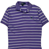 Polo By Ralph Lauren Striped Polo Shirt - Small Purple Cotton