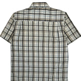 Avirex Checked Short Sleeve Shirt - Medium Beige Cotton