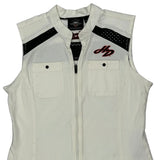 Harley Davidson Studded Vest - Large White Cotton