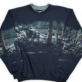 Grizzly Bear Black Canyon Aop Graphic Sweatshirt - Large Black Cotton