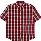 Carhartt Checked Short Sleeve Shirt - Large Red Cotton