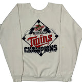 Minnesota Twins, Made In USA Fruit Of The Loom Mlb Sweatshirt - XL White Cotton Blend