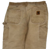 Carhartt Carpenter Trousers - 35W 30L Beige Cotton